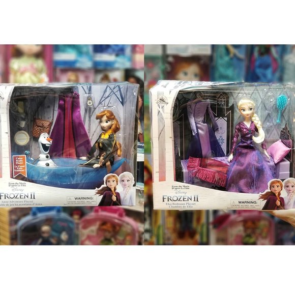 Authentic Disney Store Frozen 2 Elsa Bedroom Playset and Anna Adventure Playset - Picture 1 of 13